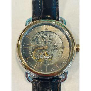 Kenneth Cole Automatic Wrist Watch Mens Leather Band Water Resistant